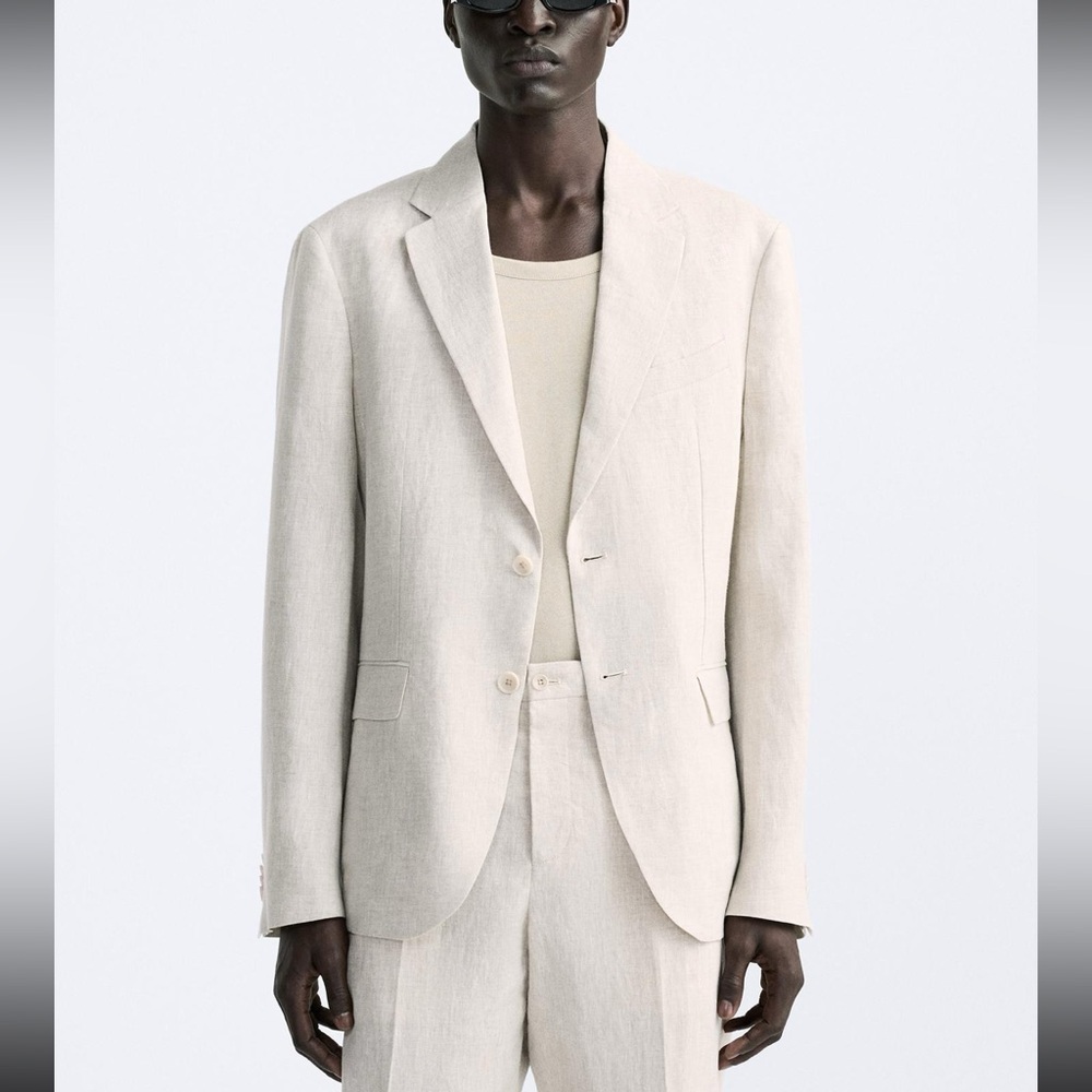 ZARA Suit Jacket in 100% linen‎ - Picture 4 of 8